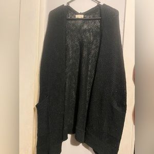 Black Knit Cardigan with Pockets